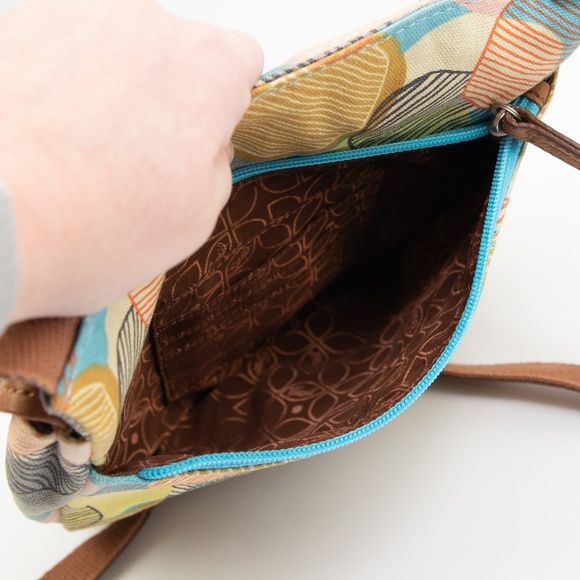 Fossil Crossbody Purse Modern Circles Scribble Colorful Crossbody Bag - Picture 6 of 8